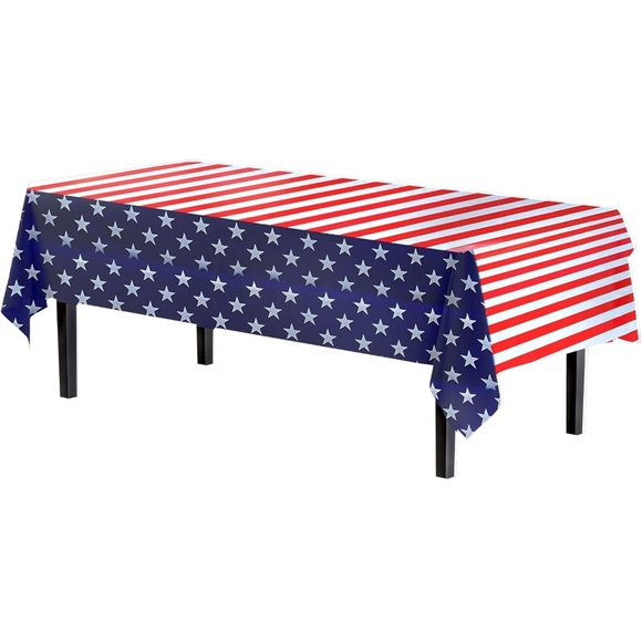 Set of 3 Patriotic USA Stars and Stripes Disposable Tablecloths - Picture 1 of 3